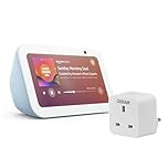 Echo Show 5 (Newest gen) I Cloud blue + OSRAM SMART+ Indoor Plug UK, with Alexa+ Early Access