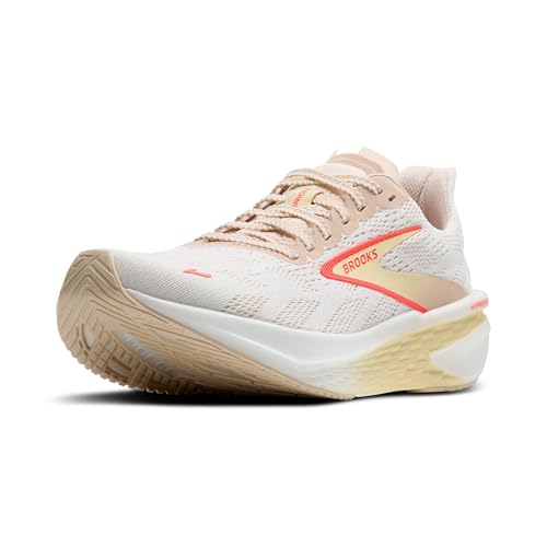 Brooks Women’s Hyperion 2 Neutral Running Shoe - White/Peach/Coral - 6 Medium