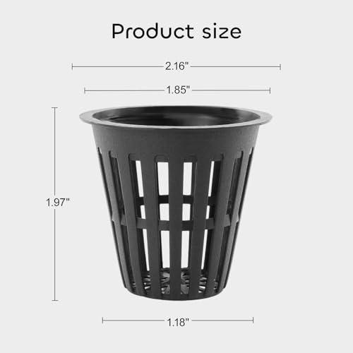 GROWNEER Net Pots 50 Pcs 2 Inch Garden Slotted Mesh Net Cups with 50Pcs Plant Labels, Heavy Duty Hydroponic Pot Supplies Planting Grow Basket for Indoor Outdoor
