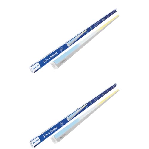 Image of Philips 30W 3-in-1 Colour Changing LED Batten 3.6 Ft | CCT Mood Lighting (Cool White /Neutral White /Warm White) | Bright & Energy Efficient Tube Light for Bedroom, Hall & Office | Pack of 2
