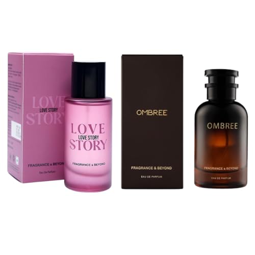 Image of Fragrance & Beyond Ombree Eau de Parfum for Men - Imported French Perfume with Amber, Rose & Leathery Notes (ombree & love story)