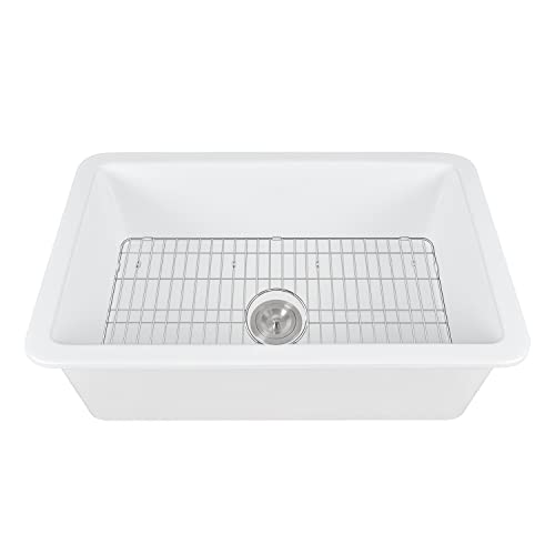 Deervalley Dv-1K509 Glen Undermount Kitchen Sink, 27 Inch Undermount Sink Fireclay Single Bowl Kitchen Sink Basin #TOP1