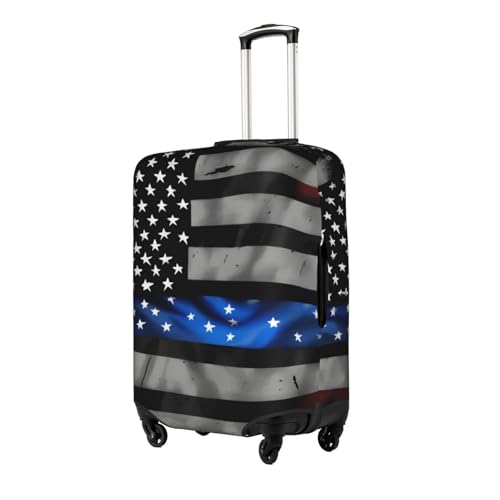 American Blue Line Flag Tsa Approved Luggage Cover For 18-32 Inch Suitcases Scratch-Resistant Stretch Luggage Cover2
