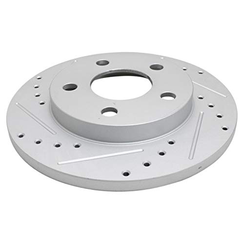 Image of TRQ Performance Rear Brake Pad and Rotor Set Semi Metallic Solid G Coated Rotors Calipers Compatible with 2004 Pontiac Grand Prix
