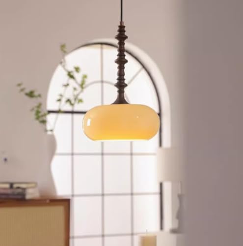 Lampe suspendue vintage E27 citrouille luminaire salon chambre 21cm