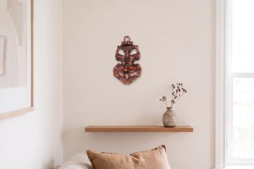 Image of KridayKraft Metal Nazar Battu with Naag Ganesha for Evil Eye Protection and Nazar Suraksha, Suraksha Kawach Mask for Home, Office Wall & Door Hanging Decor, Vastu Showpiece (Copper)
