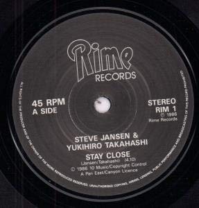 STAY CLOSE 7 INCH (7" VINYL 45) UK RIME 1986