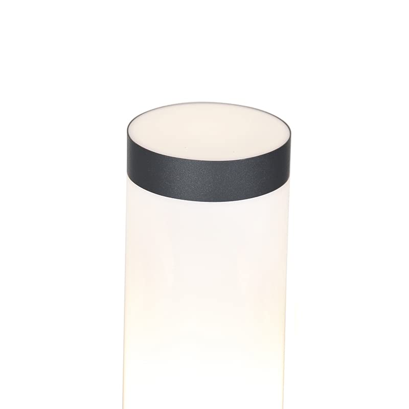 Qazqa Moderno Baliza exterior antracita 80cm IP44 - ROX Plástico/Acero inoxidable Cilíndra/Alargada Adecuado para LED Max. 1 x 20 Watt