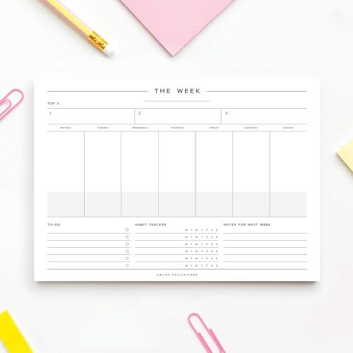 Image of Bliss Collections Weekly Planning Pad, To-Do List Notebook, Undated 8.5x11