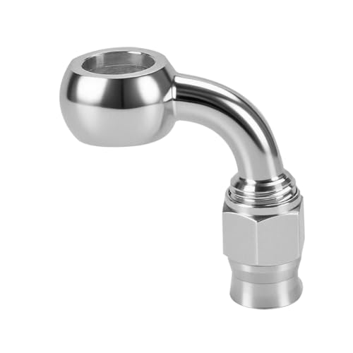 Sandfren 90 Degree 3AN Male to 10mm M10 Banjo Brake Hose Fitting Adapter, Stainless Steel Vehicle Brake Hose Line Fitting, Automotive Replacement Accessories, Fitting for AN3 PTFE