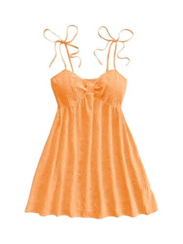 Image of SOLY HUX Women's Summer Cami Sun Dress A Line Tie Shoulder Y2k Cute Casual Short Mini Beach Babydoll Dresses