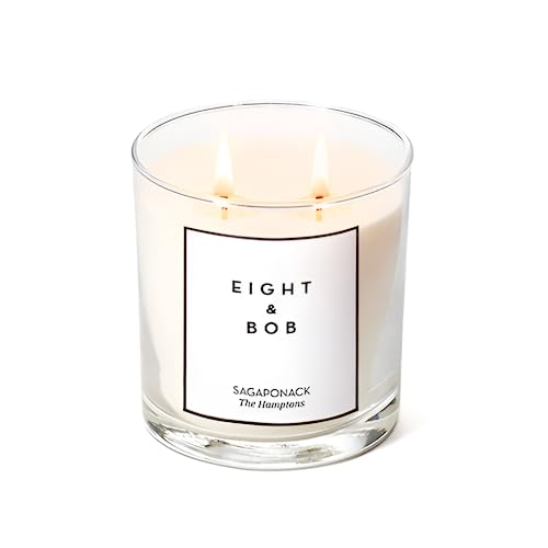 Eight & Bob Sagaponack ラージキャンドルギフトセット & ホルダー アロマテラピー 長持ち 豪華な香り ホームデコ ライチ、ピーチ、オレンジ、ミュゲ、ジャスミン、ローズムスクベチバー600グラム (ハンプトンズ) [3]