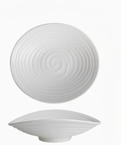 duwanlhridh ケーキ皿 パン皿 深皿 形状 中皿 セラミックイレギュラー 洋風 北欧風 ホーム パスタ カレープレート おしゃれ 電子レンジ 食洗機対応 プレート シンプル 食器 おしゃれ かわいい カフェ風 (ホワイト,指紋の渦)