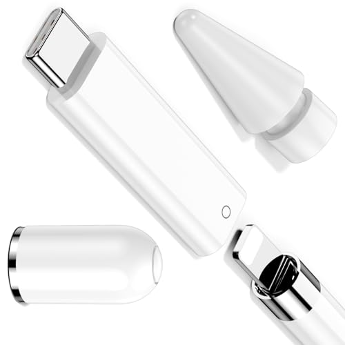 USB C to Pencil��1����[�d��A�_�v�^�[ iPad A16 ��11����A��10����p Lightning�R�l�N�^Bluetooth�y�A�p�^�C�vC + iPencil�X�^�C���X�y����+���C�g�b�v�����p�L���b�v Apple Pen 1 Gen�p 