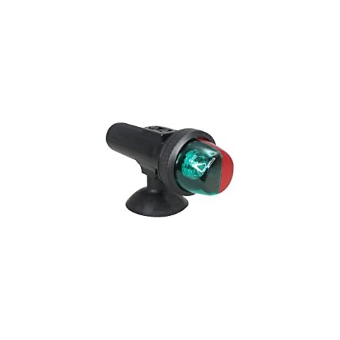 Pactrade Marine Boat LED Portable Bi-Color Port/Starboard inflatables Navigation Light Battery Operated Suction Mount Cover