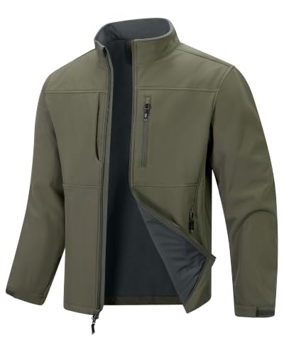 Image of 33,000ft Men's Softshell Jacket Waterproof Golf Jackets Warm Fleece Jackets