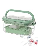 HOHITIAL Ice Cube Tray with Bin and Lid, 54-Cell Dual Shape, Easy Release