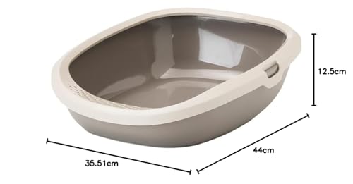 Image of Cat Litter Tray - Savic Gizmo Medium Happy Planet - Mocha Granite Grey - Recycled Material - Perforated Edge - Raised Back - Low Entrance - 44 x 35.5 x 12.5 cm