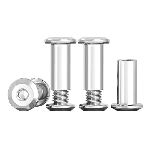 Drenky Connecting Screws M5 Stainless Steel Screws Sleeve Nuts 10 Sets Barrel Nuts Kit M5 X 20mm Hexagon Furniture Bolts Flat Hex Bolt for Bed Door
