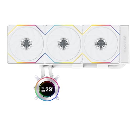 Lian Li HydroShift II LCD-C 360 TL Wireless 360 mm AiO-Wasserkühlung Weiß 3x 120 mm PWM RGB Lüfter 2 1 LCD Display CPU-Kühler für Intel LGA1851 / 1700 AMD AM4 / AM5