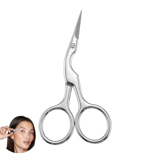 Eyebrow Scissors Shaping Scissors for Trimming Eyebrows Nose Mustache Eyelashes Ear Hairs Nails and Cuticles(Silver)