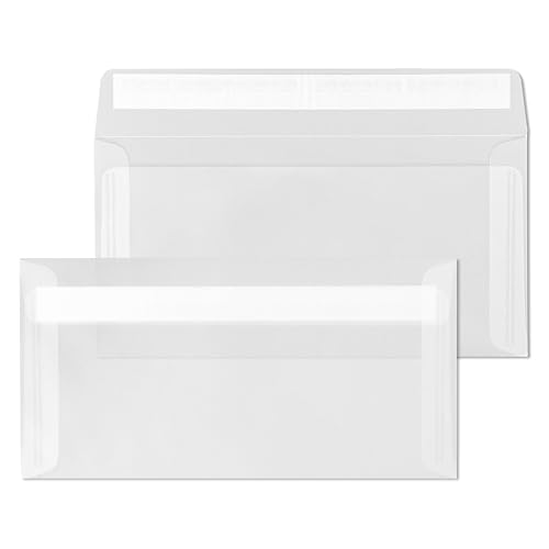 Enveloppes transparentes 110 x 220 mm avec bande adhésive ÖKI lot de 50 papier 100g