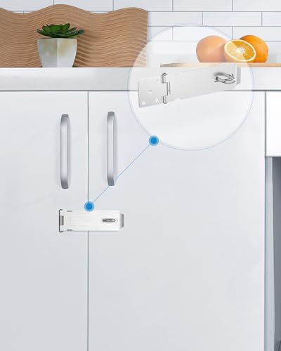 YogePote Door Lock Hasp Latch, 5 Inch Stainless Steel Hasp Lock, Door Padlock Clasp Hasp Latch Lock with Screws, Gate Lock Hasp Latch for Outside Doors, Sheds, Fence, Cabinets, Lockers (Silver -1pc) - Image 6