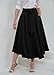 chouyatou Women's Elegant High Waisted Side Slit Irregular Bohemian Maxi Skirt with Pockets (Large, Black)