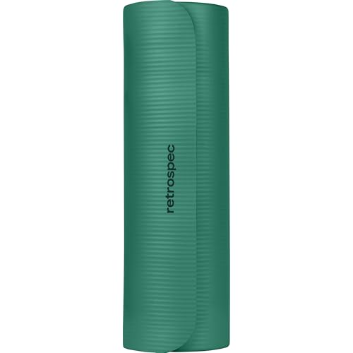 Image of Retrospec Solana Yoga Mat 1 inch Thick w /Nylon Strap for Men & Women - Non Slip Exercise Mat for Home Yoga, Pilates, Stretching, Floor & Fitness Workouts
