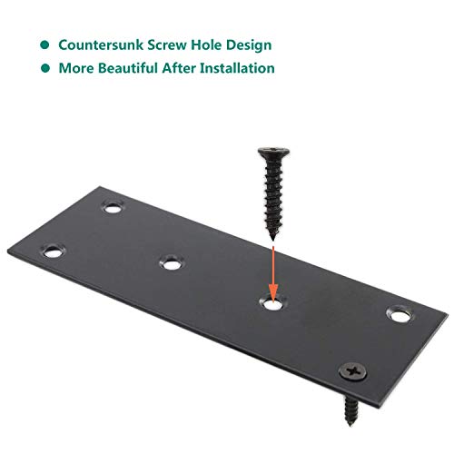 Ulifestar 0769SI 4 Pc Flat Straight Brace Brackets,Ulifestar Stainless Steel Mending Bracket Plate Metal Shelf Support Fixing Joining Plate thumb #2