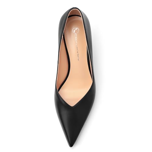 Image of Women Pointed Closed Toe 2.5 Inch Kitten Heel Slip On Pumps