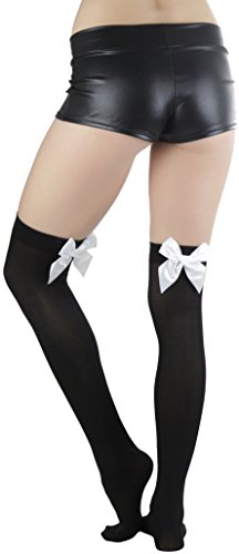 Image of ToBeInStyle Women's Back Satin Bow Thigh Hi
