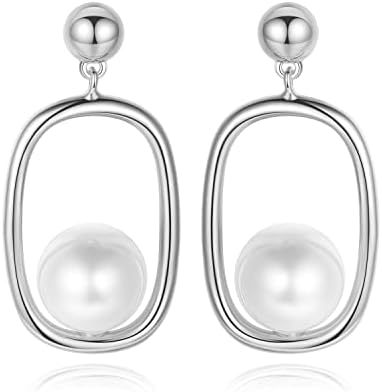 JOERPH 925 Sterling Silver Pearl Earrings Fashion Jewellery Christmas Gifts for Women Girls