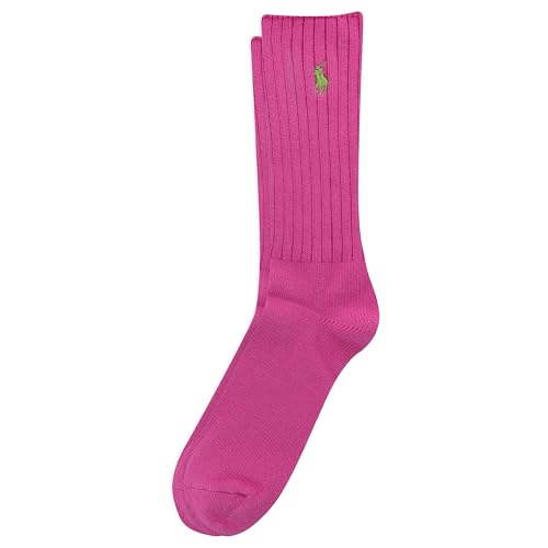 Polo Mens Classic Crew Sock 1 Pair Pack Bubble Gum Pink Mens Shoe Size: 6-12