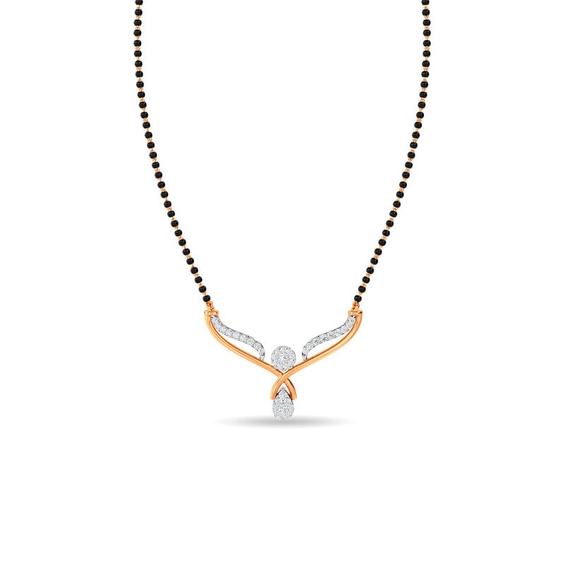 Image of KISNA JEWELS 14KT|18KT BIS Hallmark Pure Gold and Diamond Mangalsutra For Women