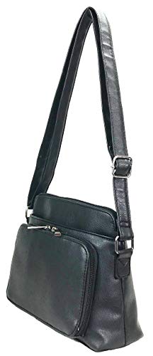 Small Multi-pocket Faux Soft Leather Cross Body Purse with Side Organizer4