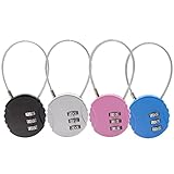 4 Pack Small 3 Digit Combination Lock - Waterproof Mini Padlock for School Locker, Gym, Toolbox, Backpack, Travel Case (4 Colors)