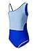 blibean Teen Girls Swimsuits Little Kids Summer One Piece Hawaii Beach Bathing Suit Tween Girl Fashion Color Block Swimwear Traje De Baño para Niñas Size 14 15 16 Year Old Dark Blue
