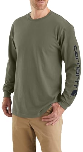 Image of Carhartt Men's Dearborn Loose Long-Sleeve Logo T-Shirt Closeout
