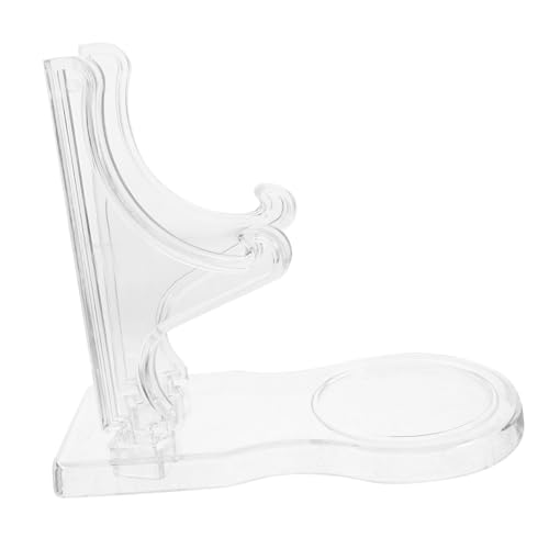 MUCKLILY Transparent Plastic Plate Holder Stand for Coffee Cups Saucers Display Stand for Dinnerware Easy Setup Non Slip Design for Home Store Use