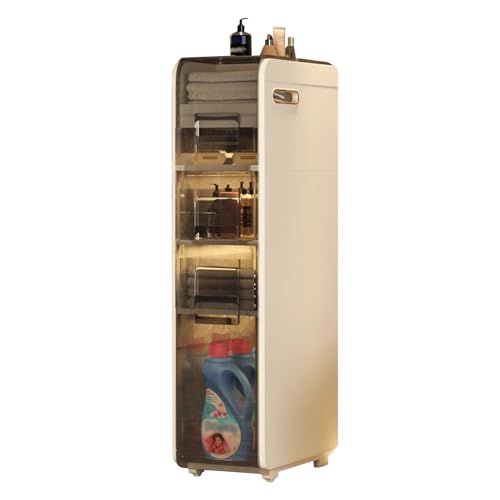 Mueble auxiliar de baño estrecho de 3 niveles y organizador de suelo para papel higiénico