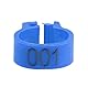 100PCS/Beutel 8MM Kunststoff-Taubenbänder Ringe, 001-100 nummerierte Kunststoff-Tauben-Vogelbeinbänder Ringe mit Nummer(Blau)
