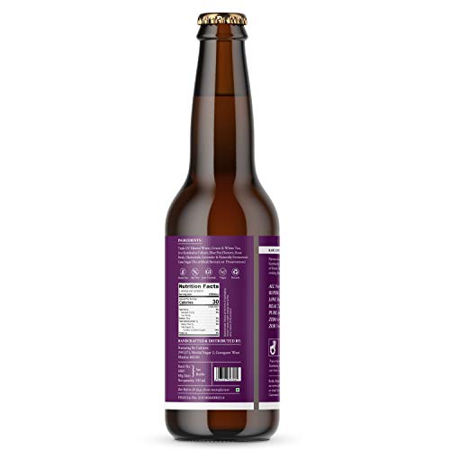 Image of Zoh Probiotics Floral Kombucha | Tea with detoxifying acids, and digestive enzymes. Raw, unfiltered, and unpasteurized with Mother. Made with Real BluePea & Mixed Florals (330 ml, Pack of 12)