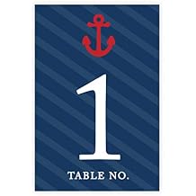 Andaz Press Nautical Wedding Table Numbers 1-20, 4x6-Inches Table Number Cards for Wedding Reception Table Number for Seating Chart for Wedding Reception, Restaurant, Classroom, Boda