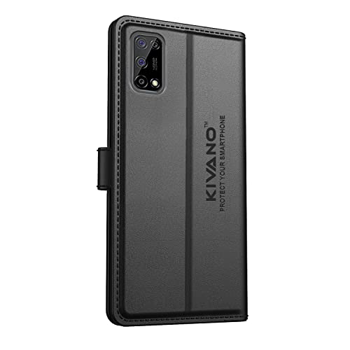 Image of KIVANO Compatible with Realme 7 / Realme Narzo 20 Pro Flip Cover | Leather Finish | Inside Pockets & Inbuilt Stand | Shockproof Wallet Style Magnetic Closure Back Cover Case