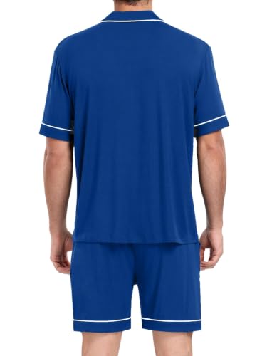 Image of Mens 2 Piece Short Sleeve Button Down Pajama Set, S-3XL