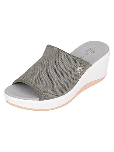 Image of Clarks Olive Coloured Womens Wedges (Size: 7)-26141499