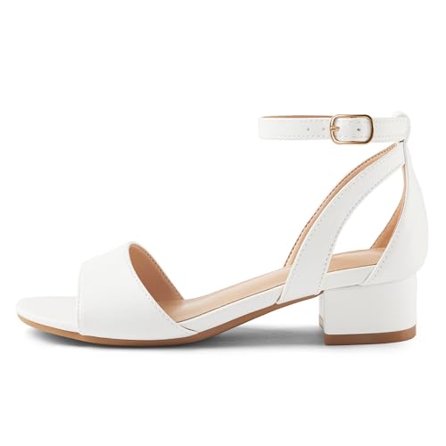 Image of K KomForme Girls Chunky Heel Ankle Strap Open Toe Dress Sandals