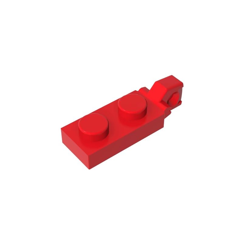 Gobricks 44301 Hinge Plate Hinge Plate 1x2 Locking with 1 Finger On End, Without Groove 50 Pieces GDS-820 Compatible with Lego Building Blocks Color:Red — image 1
