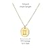 Handmade Gold Gemini Zodiac Charm Necklace - 14 Inches Plus 2 Inch Extender Chain - May, June Birthday Gift for Girl, Woman, Friend, Her - Anniversary Gift for Wife, Girlfriend